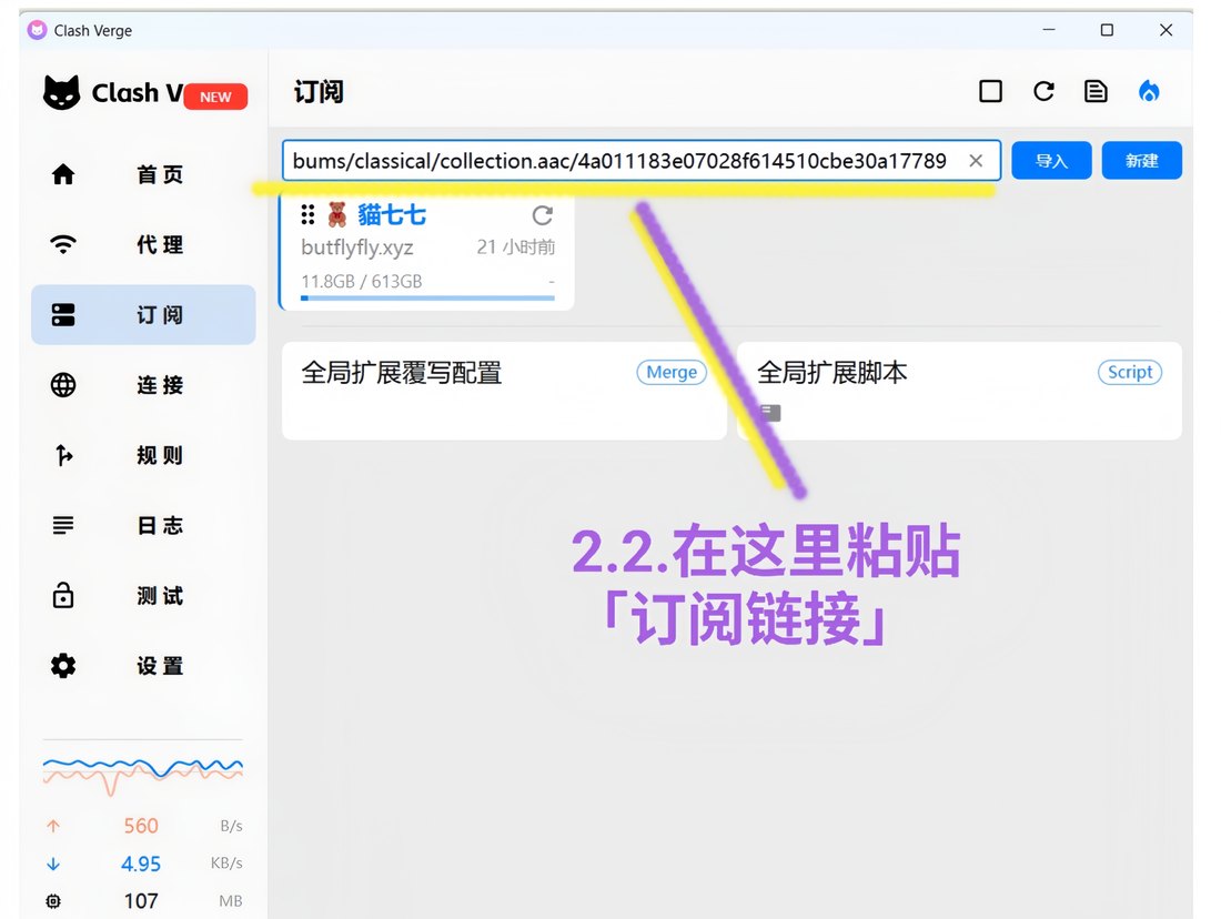把订阅链接粘贴进顶部输入框
